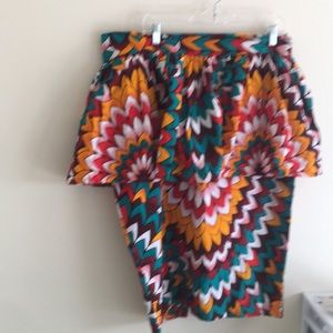 Vibrant African print colorful skirt